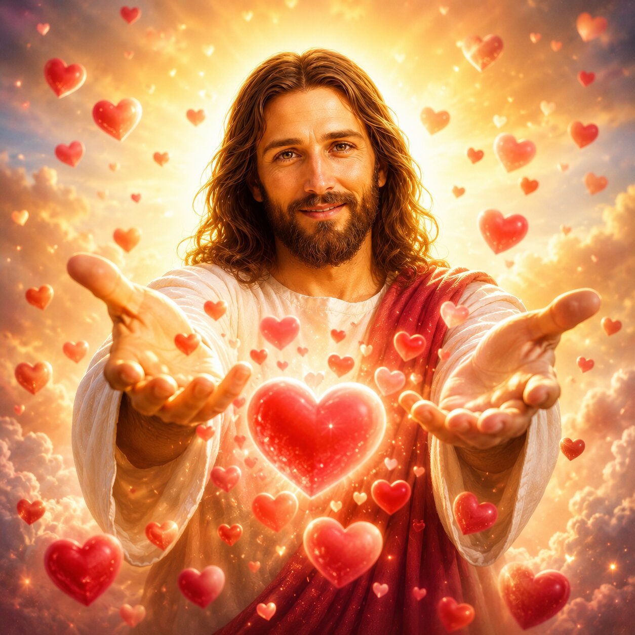 Jesus with Divine Hearts
